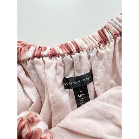 BANANA REPUBLIC Meridian Zebra Print Linen Off Shoulder Ruffle Dress, Size PXS - Picture 13 of 15